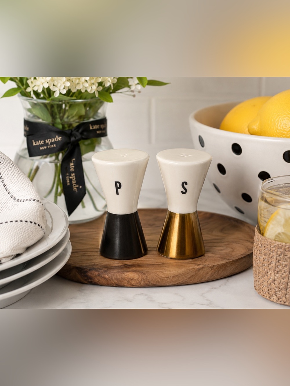 Kate Spade New York x Lenox Salt & Pepper Shakers | EUC